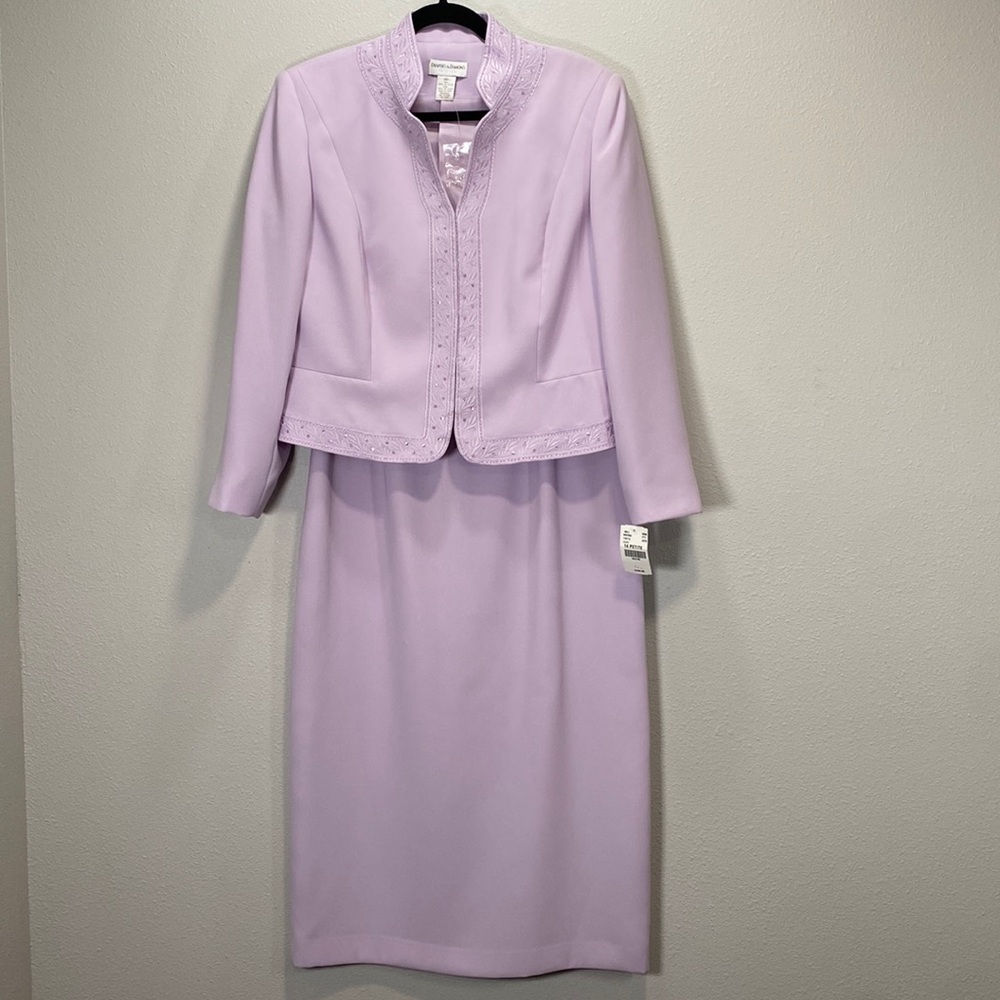 Draper's & Damon's two piece suit lavender‎ NWT skirt jacket beaded